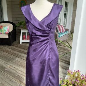 Jones New York Purple dress with ruching.
